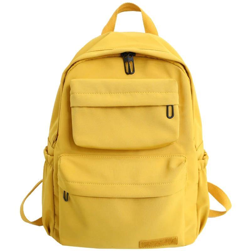 Nylon Backpack With Gold Hardware - Full Zipper Closure - W (783904)