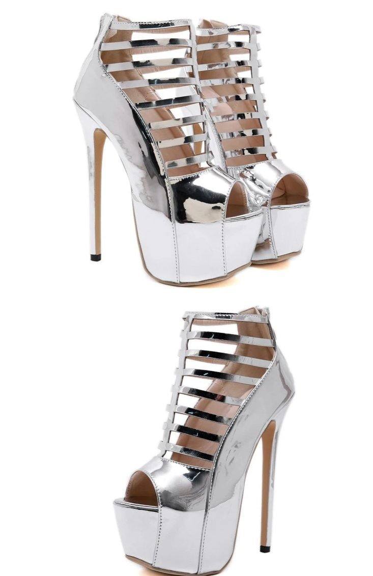 Silver clearance gladiator heels