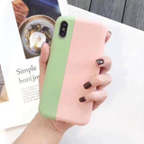 Two Colored Silicone Phone Case For iPhone XR XS Max 6 6S 7 8 Plus Xcases - Kalsord