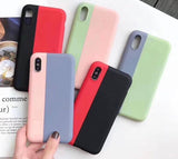 Two Colored Silicone Phone Case For iPhone XR XS Max 6 6S 7 8 Plus X