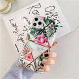 Electroplate Geometric Flower Leaves Soft IMD Case For iPhone 6 6s 7 8 Plus iPhone 11 Pro Max X XR Xs Maxcases - Kalsord