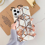 Electroplate Geometric Flower Leaves Soft IMD Case For iPhone 6 6s 7 8 Plus iPhone 11 Pro Max X XR Xs Maxcases - Kalsord