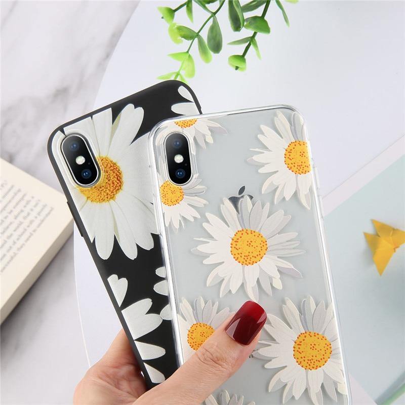 Sunflower Clear Phone Case Cover For iPhone 6 6s 7 8 Plus XS Max XR X 5 SE